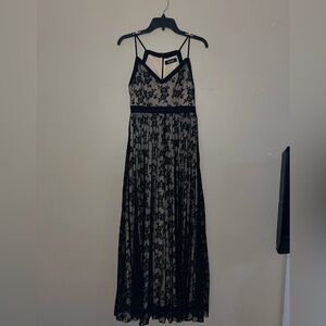 Do+Be Black Floral Lace Maxi wedding prom date night Dress size S